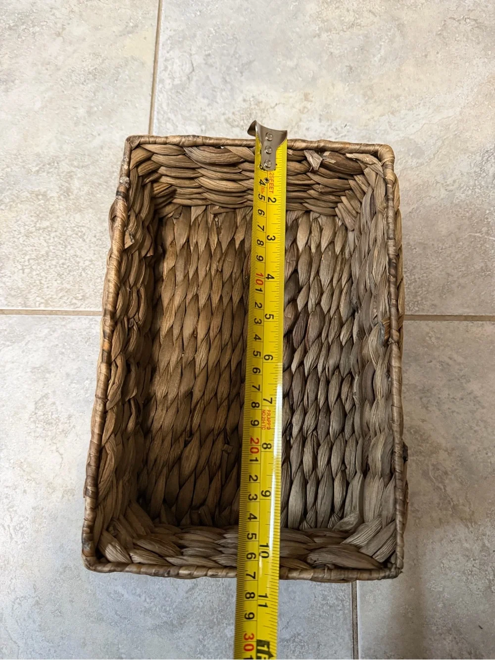 The Container Store Woven Storage Basket in Dark Brown